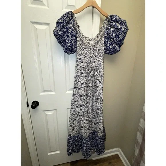 DOEN SIMONETTA DRESS SIZE MEDIUM ORGANIC COTTON Cottagecore Meadow Maxi - Picture 8 of 15